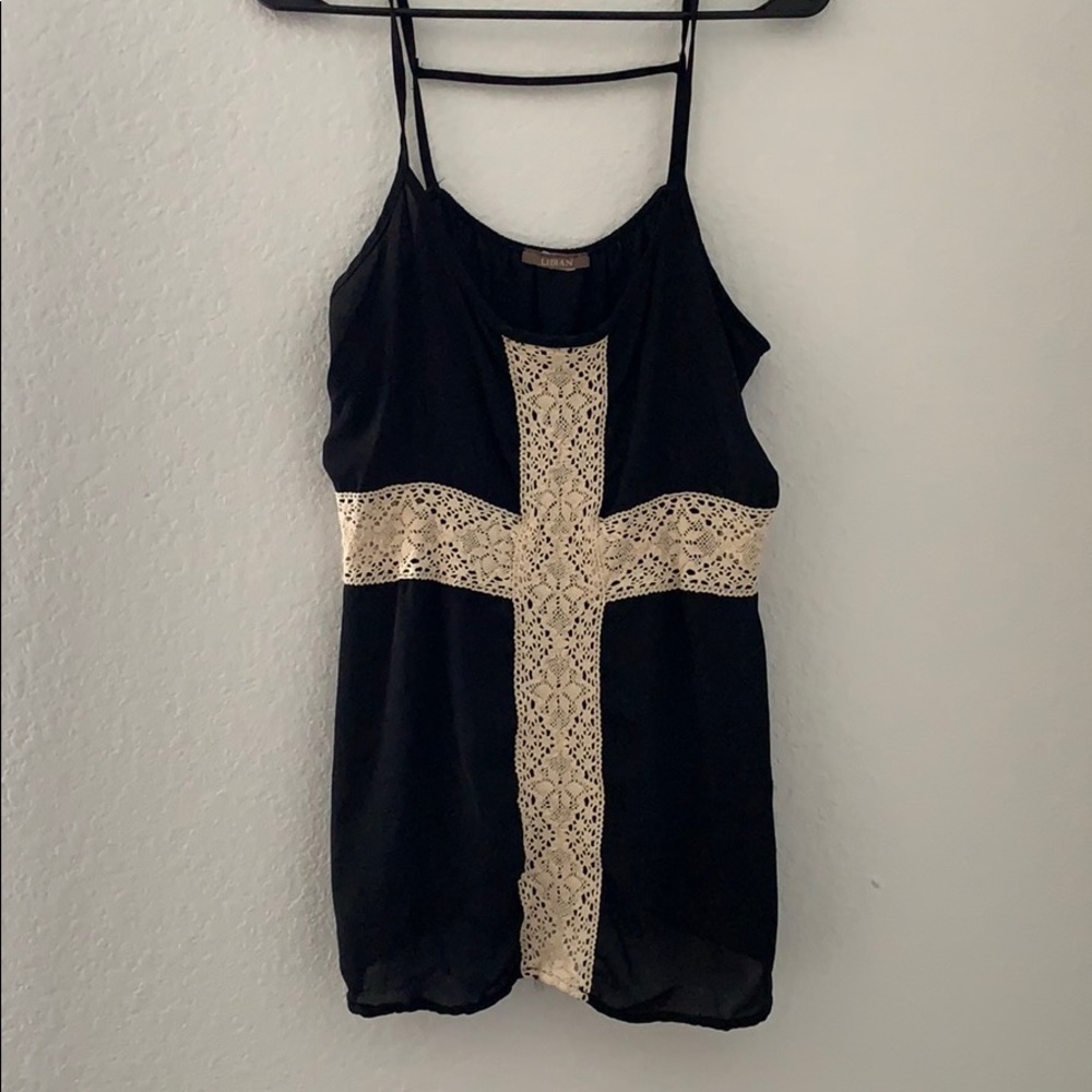 Long lace tank top